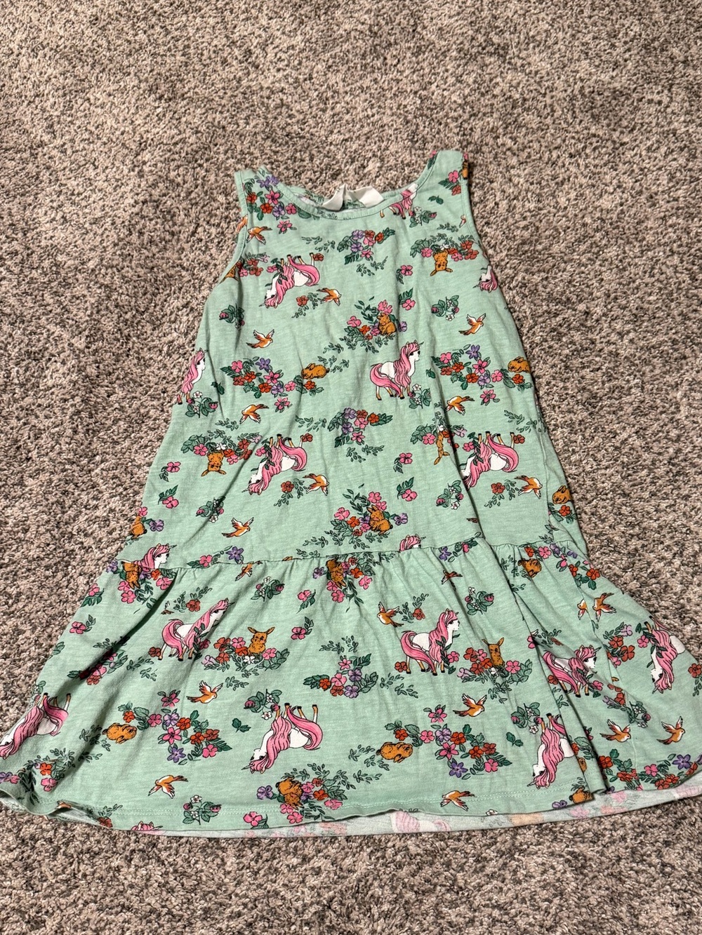 H&M Mint Green Unicorn & Floral Summer Dress